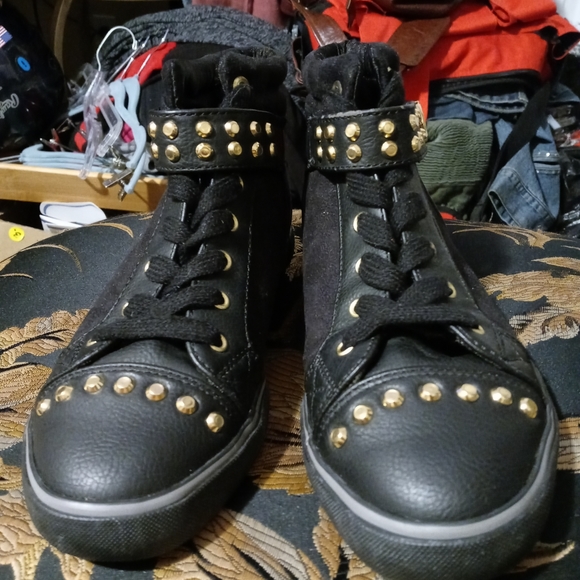 🏀🎒GUESS HIGH TOPS BLACK&GOLD🥊💝 - Picture 12 of 14